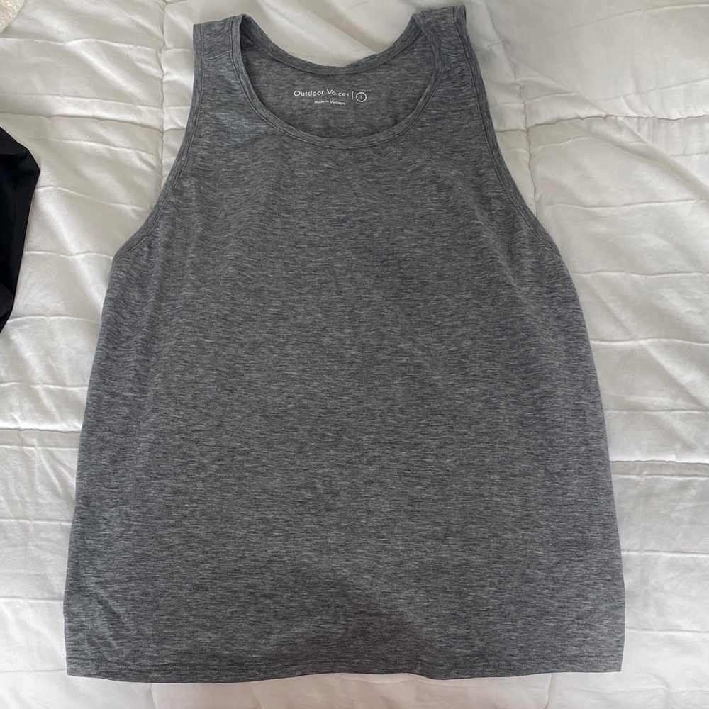 Outdoor Voices Heather Gray Tank Top